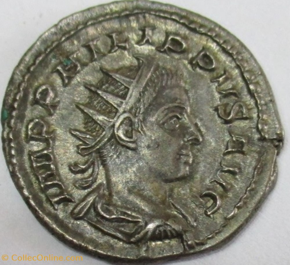 Antoninien Philippe II monnaies antiquite av jc ap romaines provinciales antoninien philippe ii
