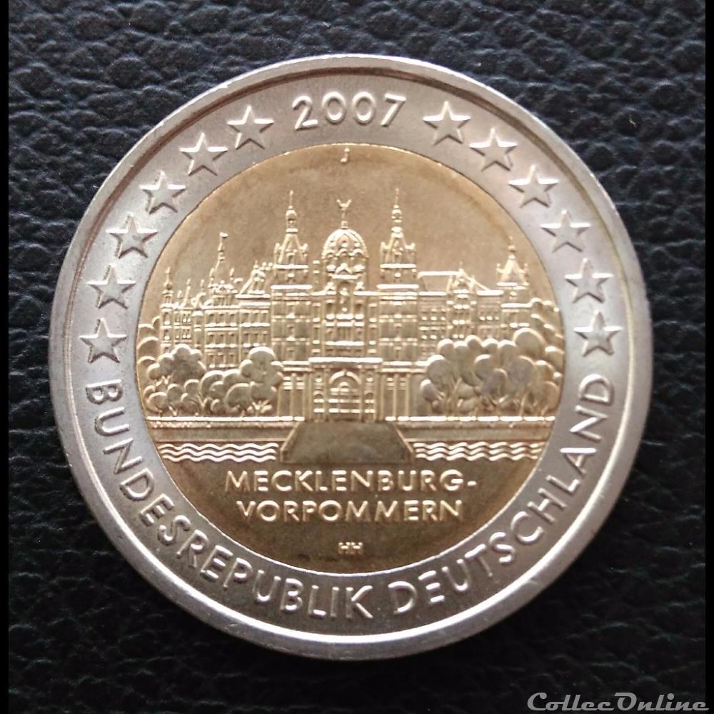 Allemagne 2007 "Présidence du Mecklembourg-Poméranie occidentale au Bundesrat" - A + D + F + G + J 2 monnaie euro allemagne 2007 presidence du mecklembourg pomeranie occidentale au bundesrat a d f g j
