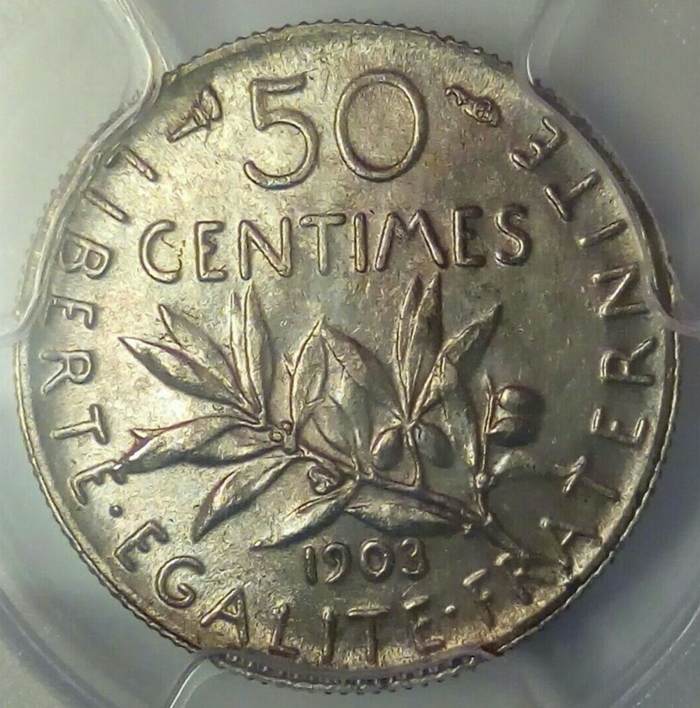 50 centimes 1903 MS64 monnaies monde france 50 centimes 1903 ms64
