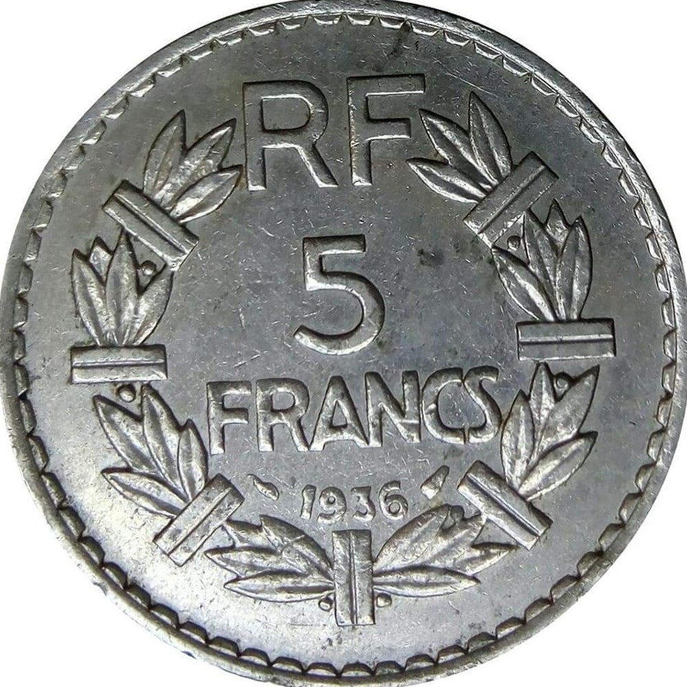5 francs 1936 monnaies monde france 5 francs 1936