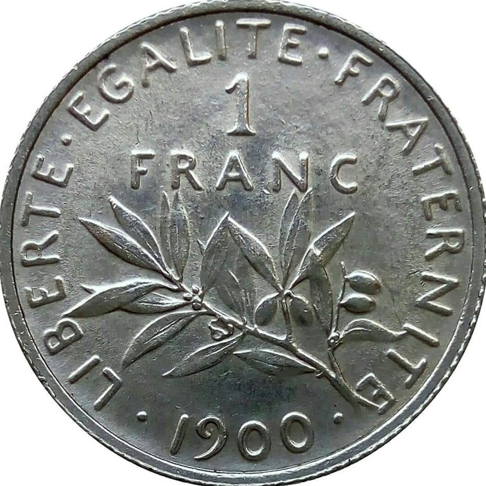 1 franc 1900 monnaies monde france 1 franc 1900