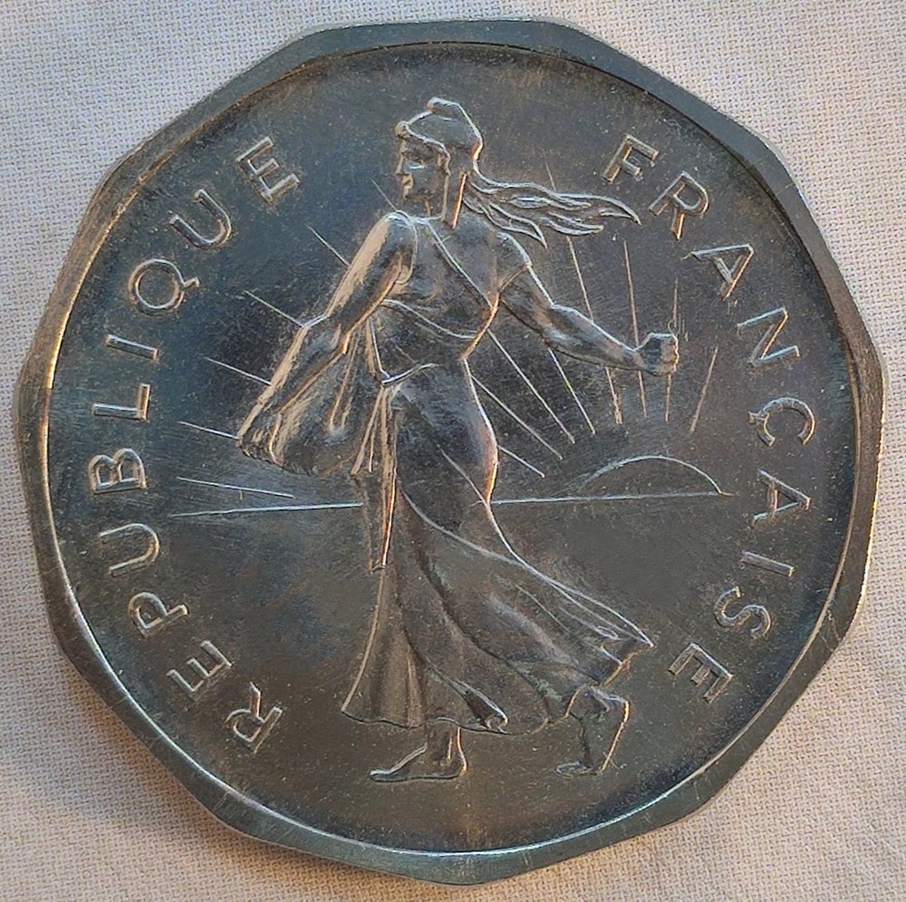 2 francs Semeuse 1977 pré-série type 2 monnaies monde france 2 francs semeuse 1977 pre serie type 2
