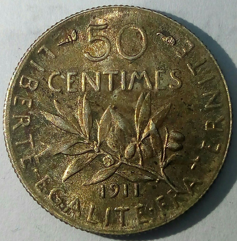 50 centimes 1911 MS64 monnaies monde france 50 centimes 1911 ms64