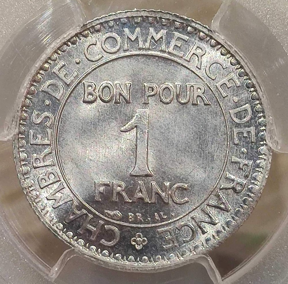 1 franc 1920 essai aluminium MS65 monnaies monde france 1 franc 1920 essai aluminium ms65