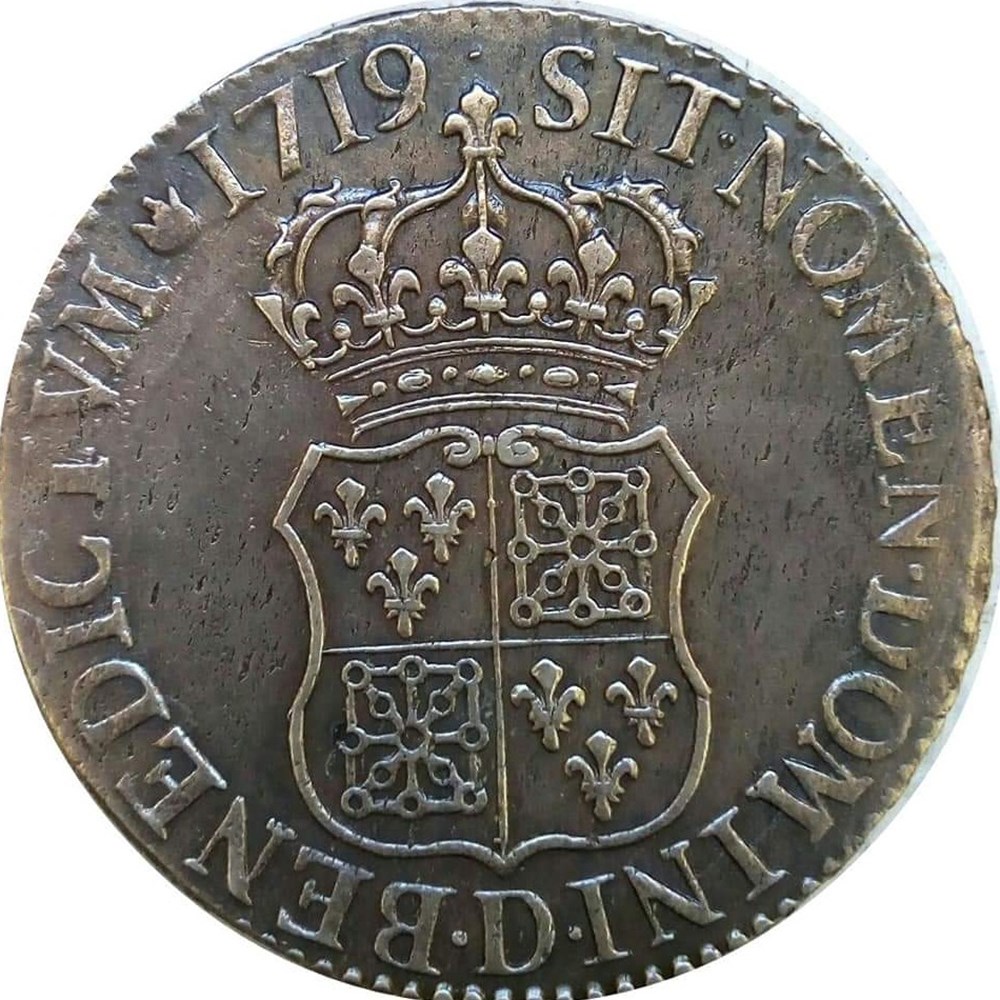 monnaies europe medievale royales ecu 1719 d de france navarre