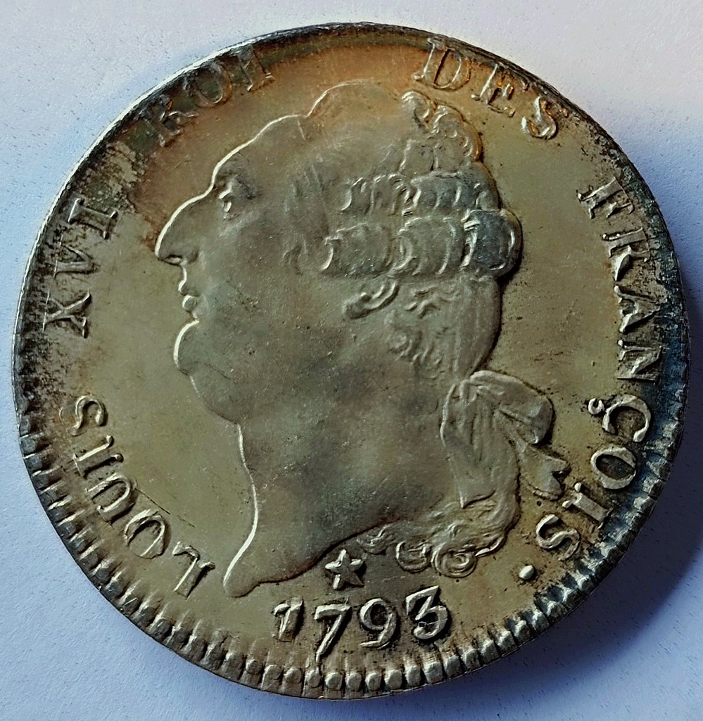 Écu 1793MA au génie AU58 monnaies europe medievale france royales ecu 1793ma au genie au58