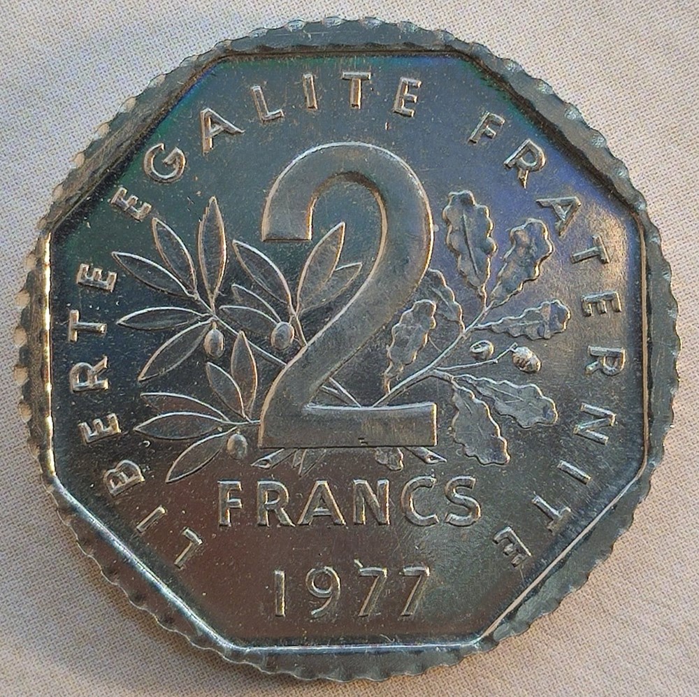 monnaies monde france 2 francs semeuse 1977 pre serie type 3