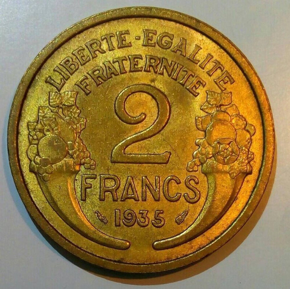 2 francs 1935 monnaies monde france 2 francs 1935