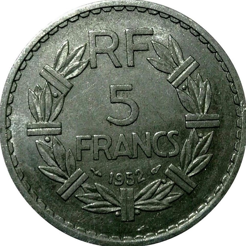 5 francs 1952 monnaies monde france 5 francs 1952
