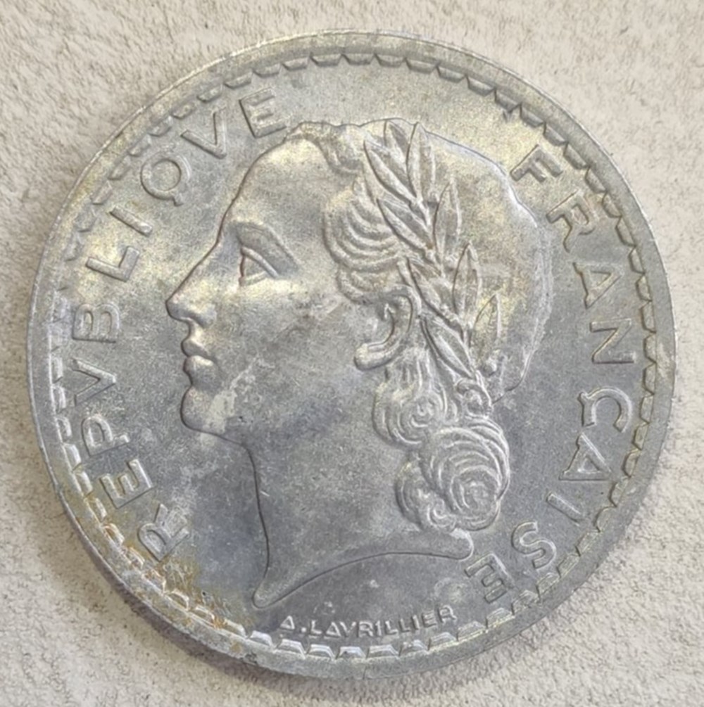 monnaies monde france 5 francs 1948 ferme