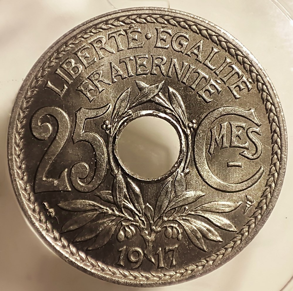 25 centimes 1917 souligné MS65 monnaies monde france 25 centimes 1917 souligne ms65