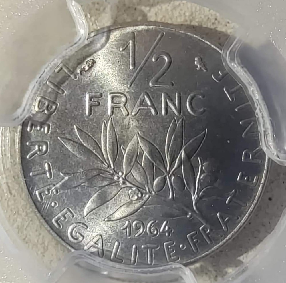 monnaies monde france 1 2 franc 1964 pre serie avec differents gros module ms66