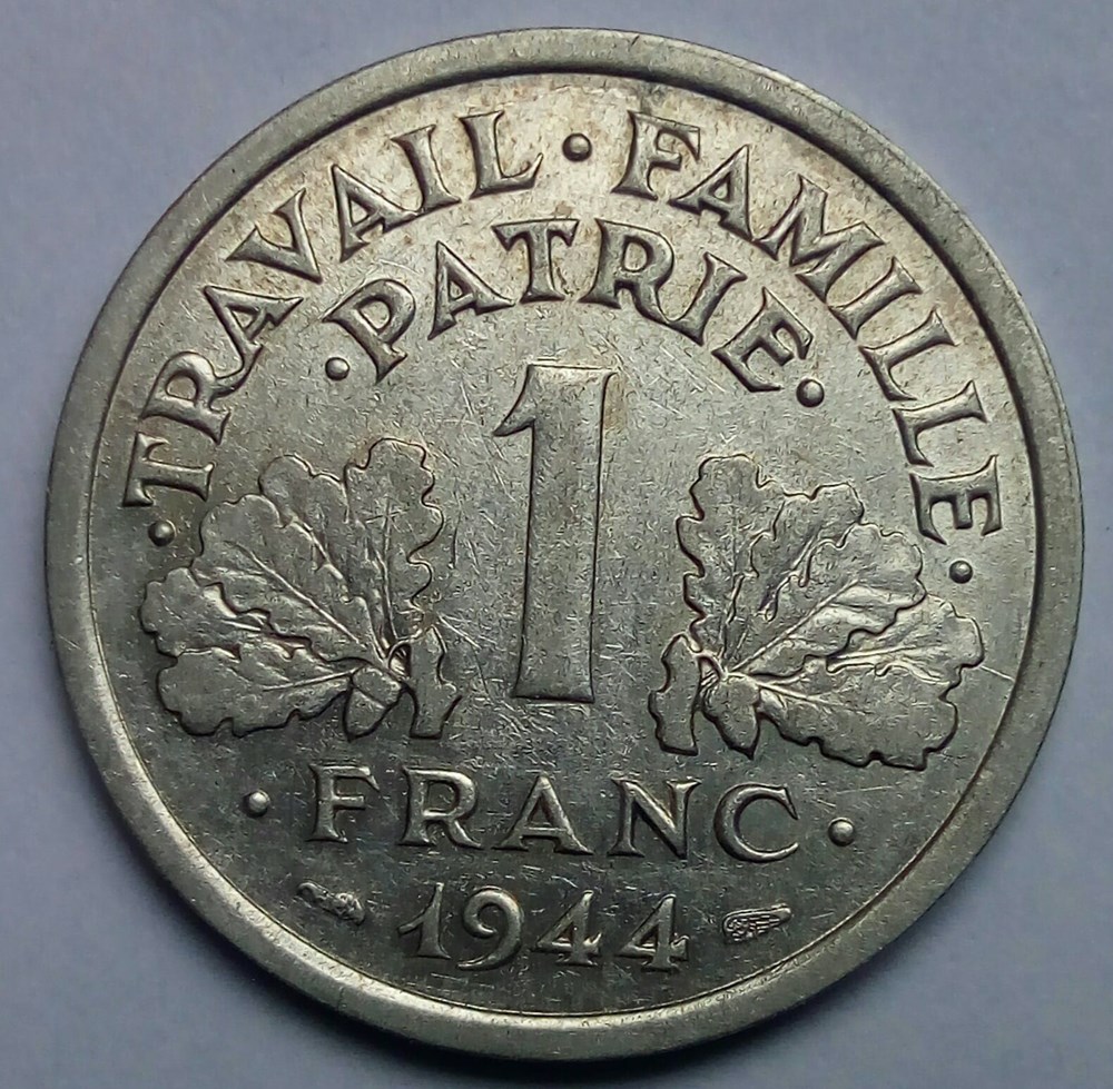 monnaies monde france 1 franc 1944 petit c