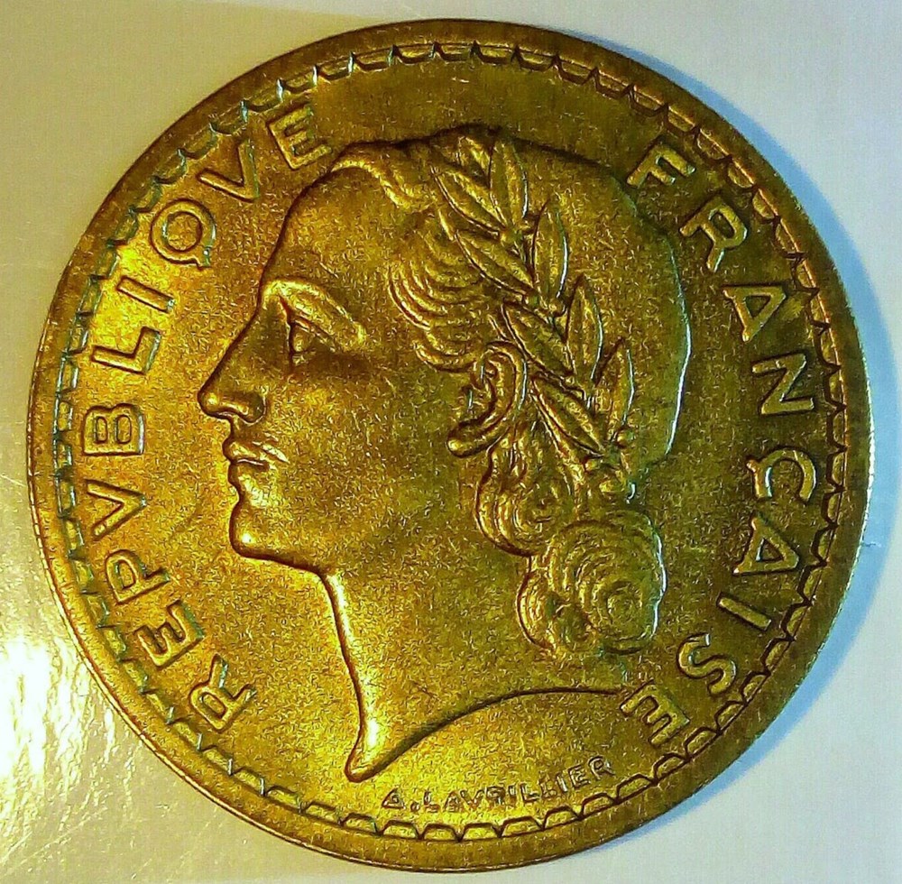 5 francs 1947 AU58 monnaies monde france 5 francs 1947 au58