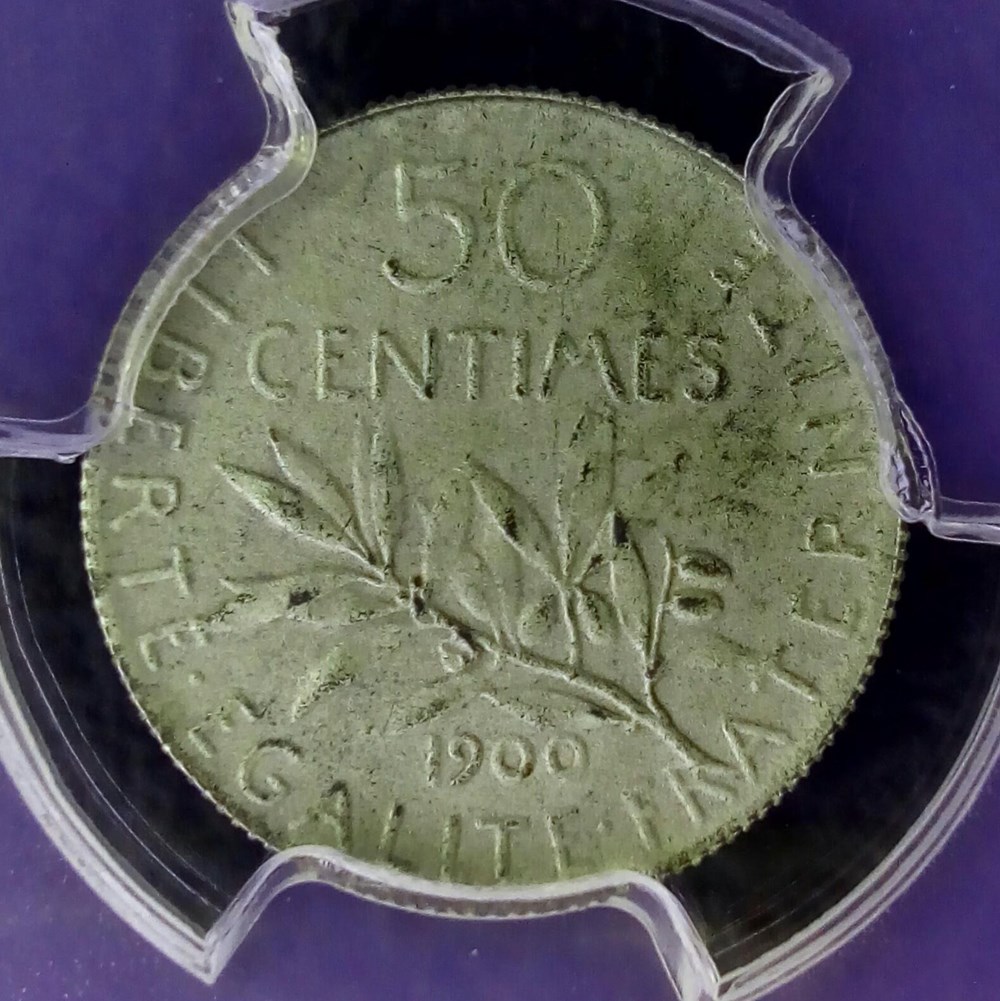 50 centimes 1900 flan mat MS63 monnaies monde france 50 centimes 1900 flan mat ms63