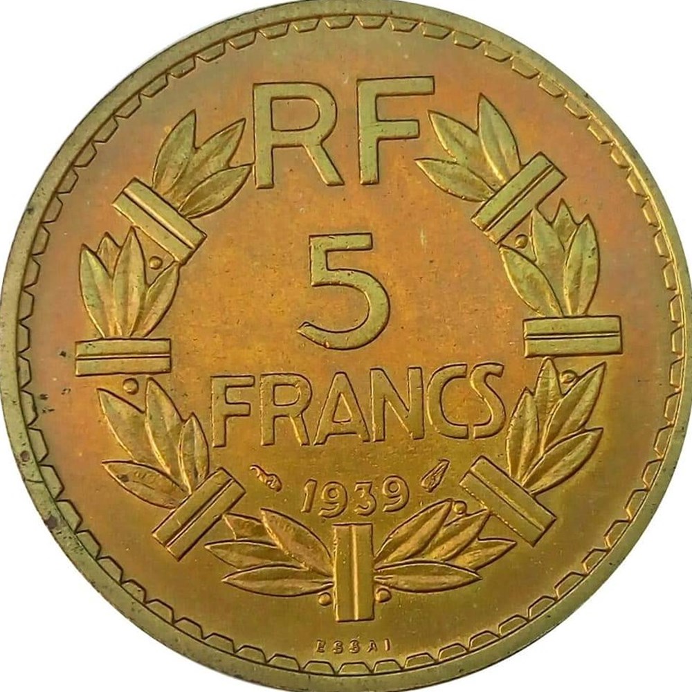 5 francs 1939 essai monnaies monde france 5 francs 1939 essai