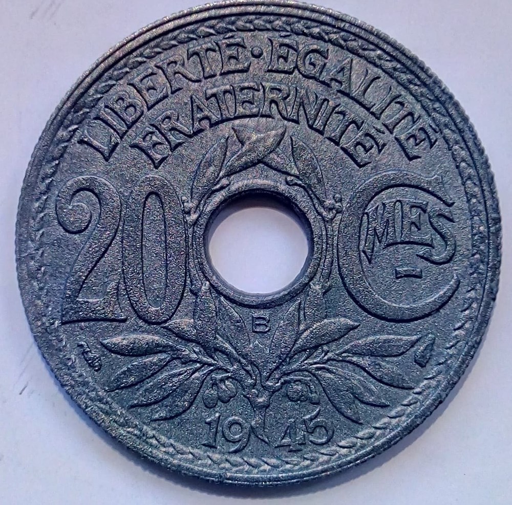 20 centimes 1945 B monnaies monde france 20 centimes 1945 b