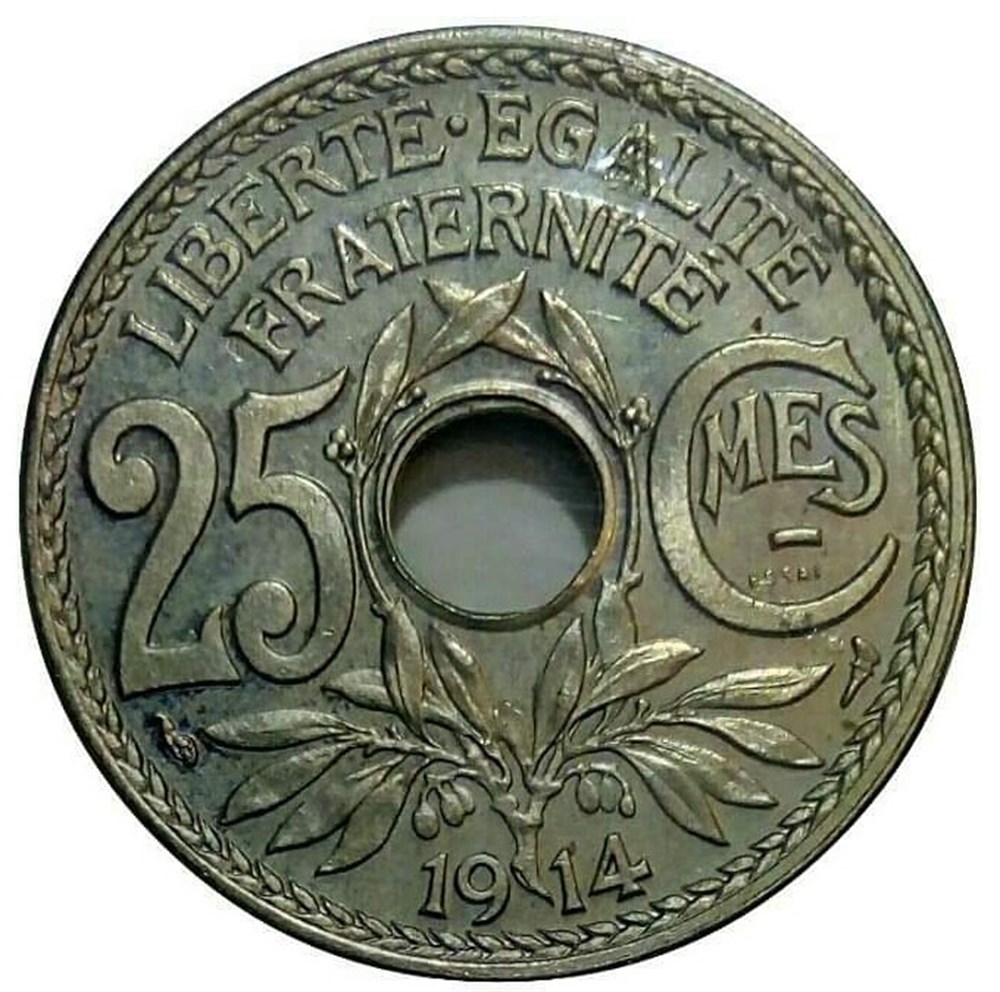 25 centimes 1914 essai monnaies monde france 25 centimes 1914 essai