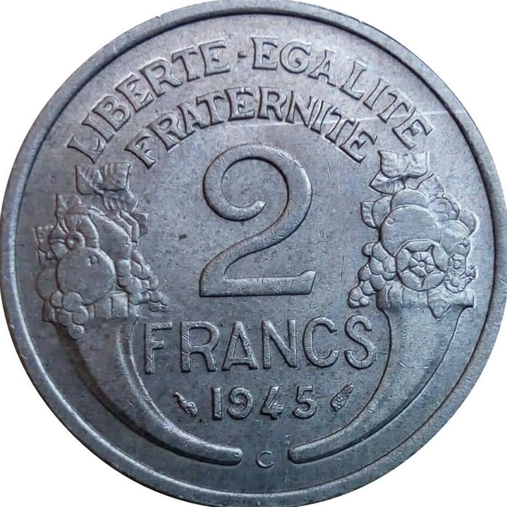 2 francs 1945 C monnaies monde france 2 francs 1945 c