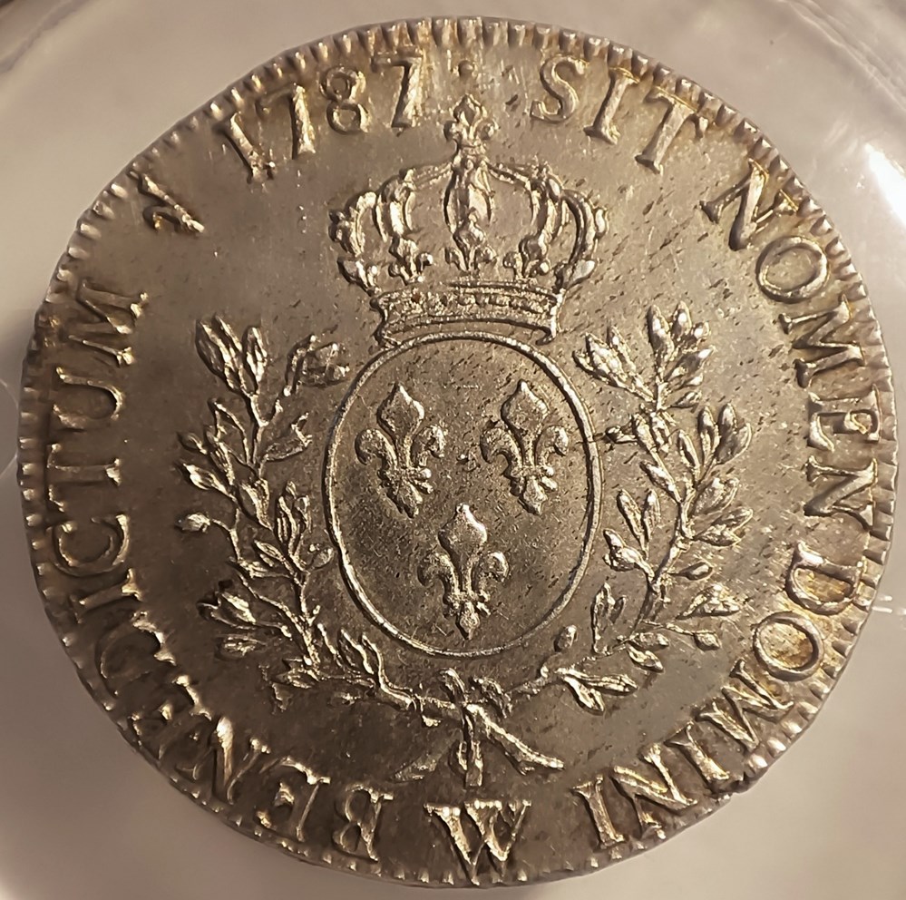 Écu 1787 W aux branches d'olivier monnaies europe medievale france royales ecu 1787 w aux branches olivier