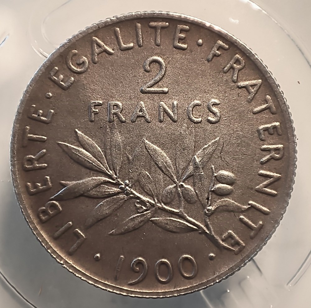 2 francs 1900 flan mat monnaies monde france 2 francs 1900 flan mat