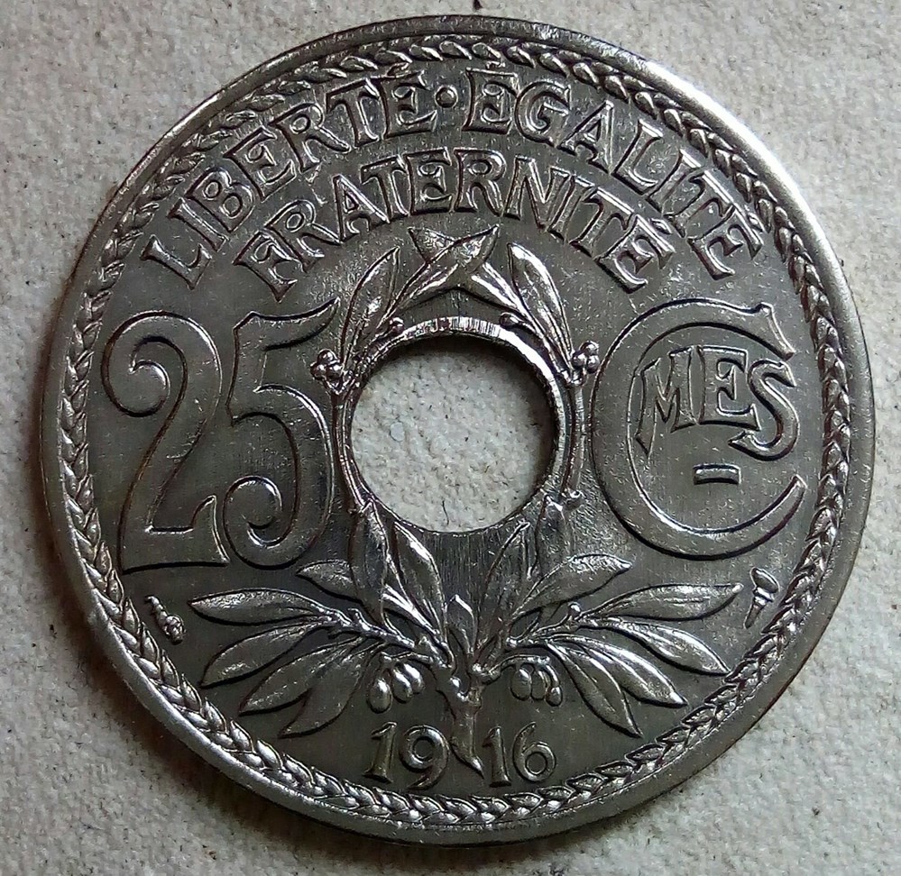 monnaies monde france 25 centimes 1916 souligne