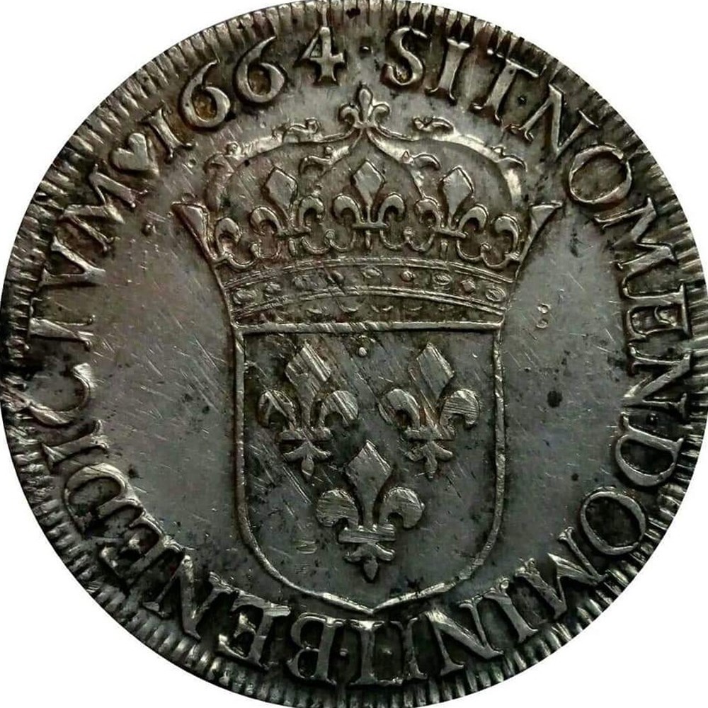 monnaies europe medievale france royales ecu 1664 l au buste juvenile