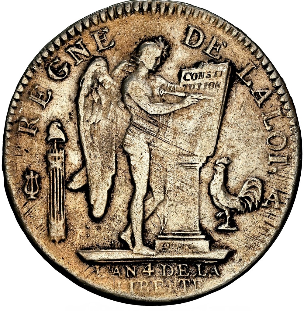 Écu 1792 A au génie au bonnet inversé monnaies europe medievale france royales ecu 1792 a au genie au bonnet inverse