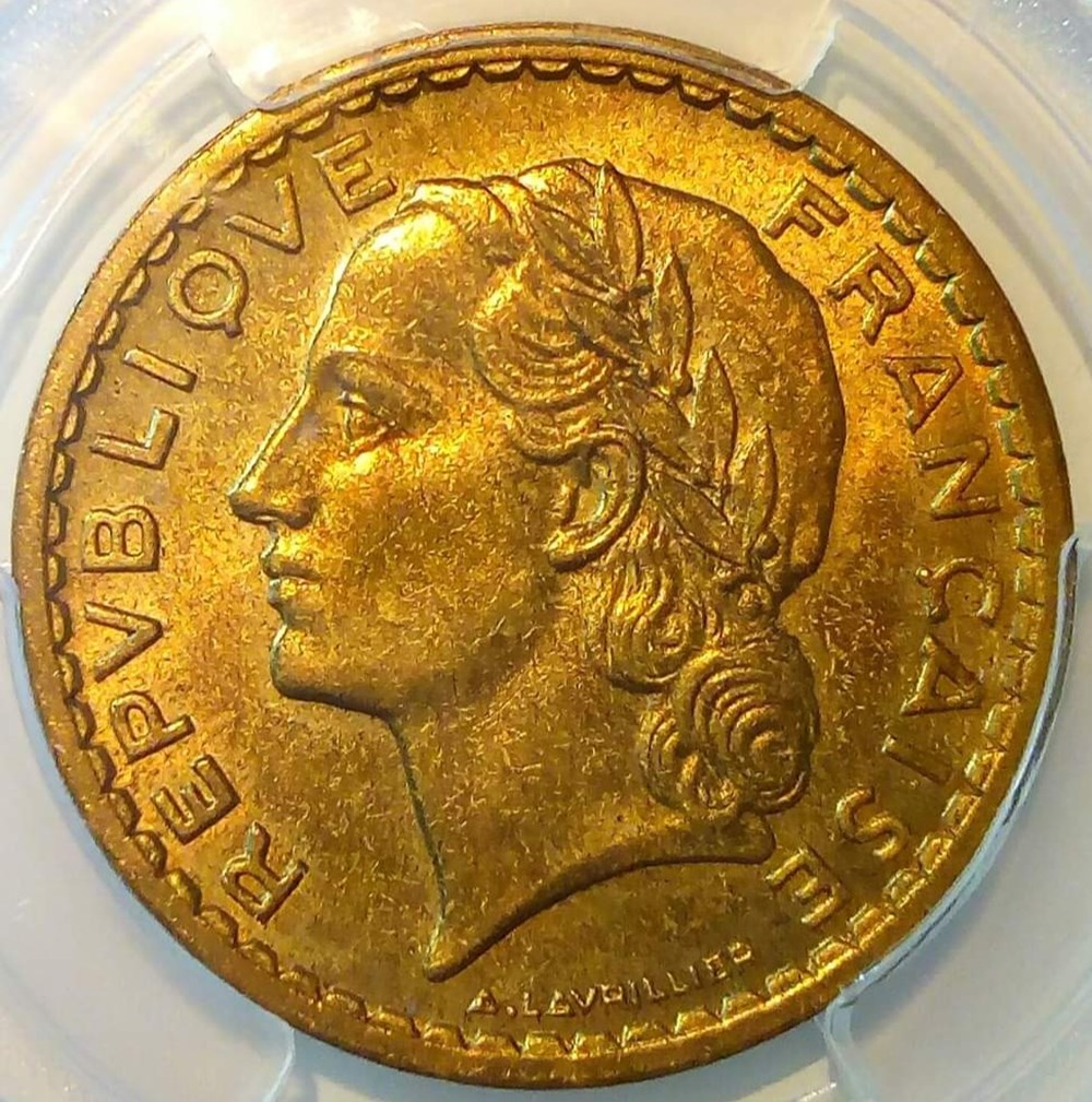 5 francs 1947 MS64 monnaies monde france 5 francs 1947 ms64