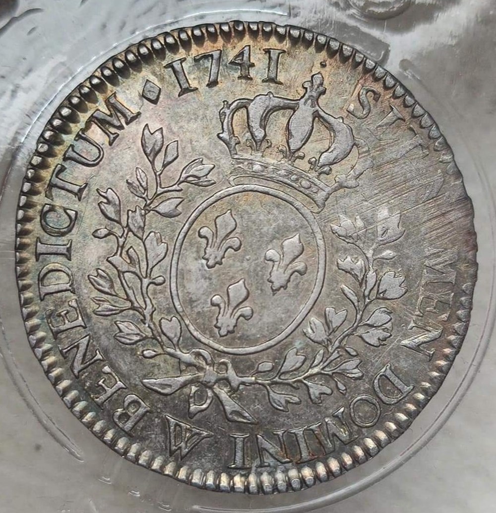 monnaies europe medievale france royales 1 2 ecu 1741 w au bandeau