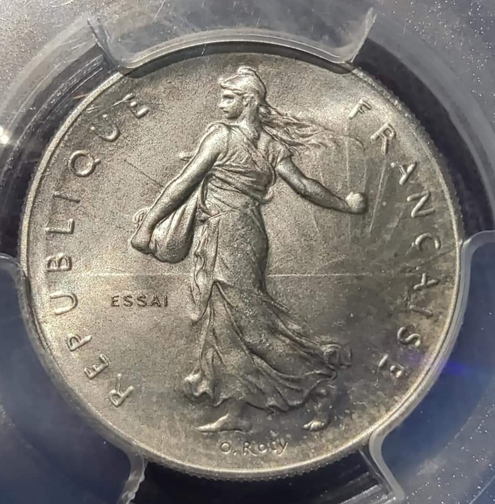 1 franc 1959 essai "haut relief" MS64 monnaies monde france 1 franc 1959 essai haut relief ms64