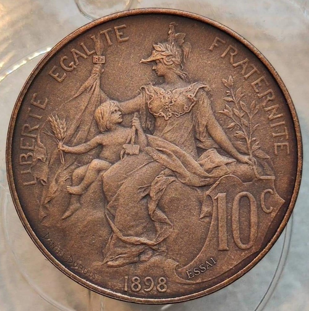 10 centimes 1898 flan mat essai monnaies monde france 10 centimes 1898 flan mat essai