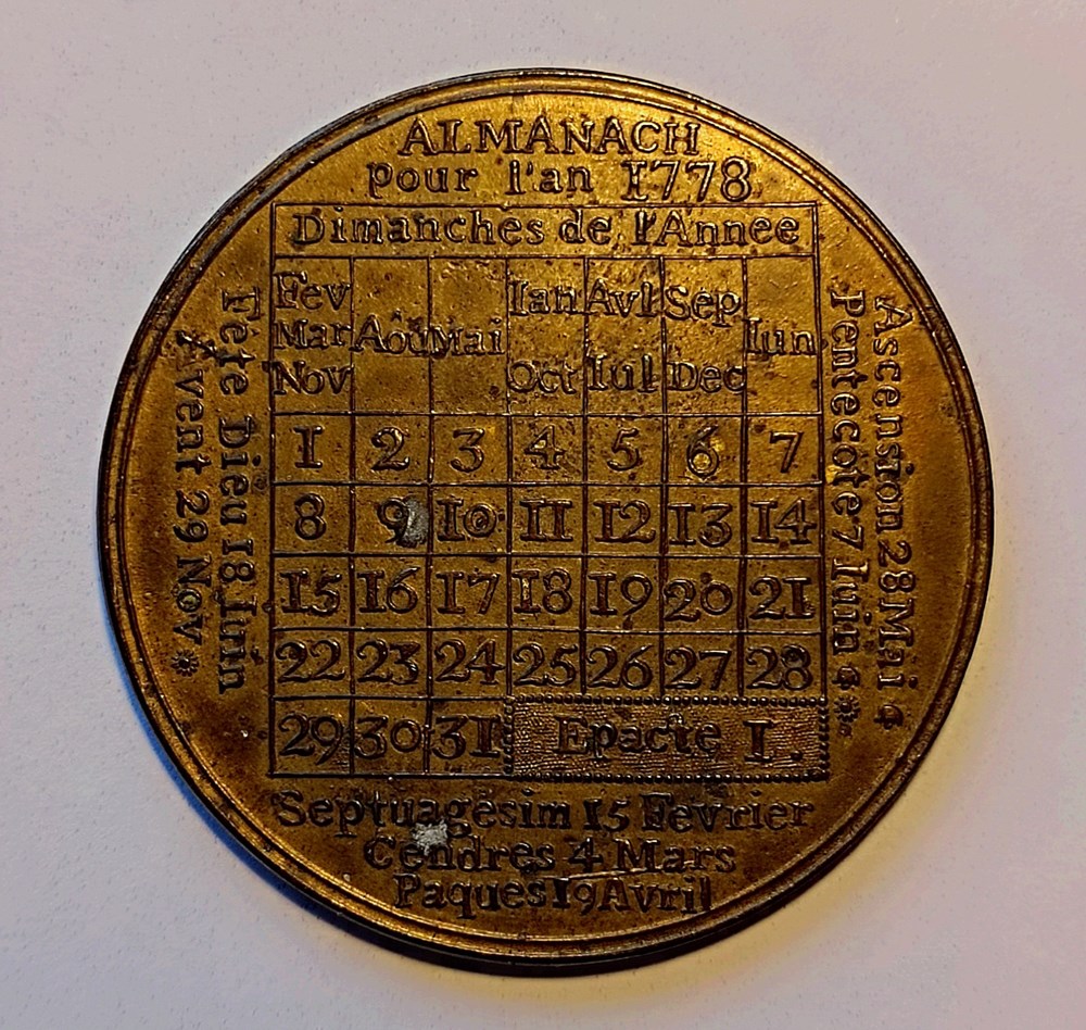 monnaies paranumismatique jetons poids almanach de 1778