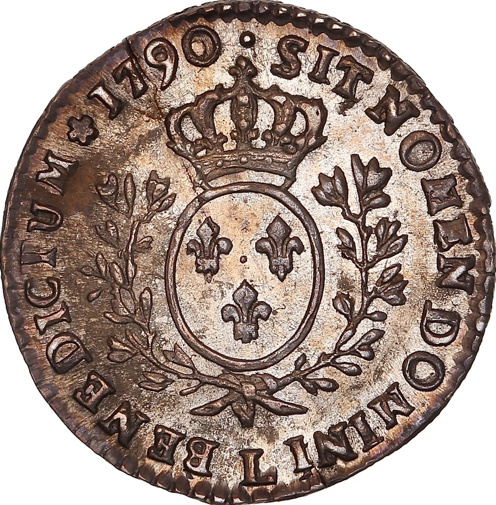 1/10 écu 1790 L buste du 1/2 Louis d'or aux branches d'olivier MS63 monnaies europe medievale france royales 1 10 ecu 1790 l buste du 1 2 louis or aux branches olivier ms63