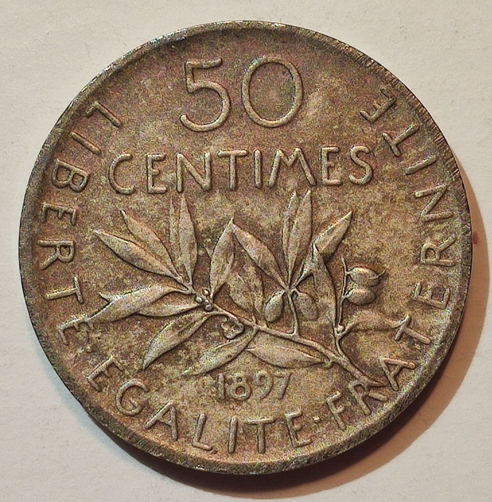 50 centimes 1897 flan mat piéfort monnaies monde france 50 centimes 1897 flan mat piefort