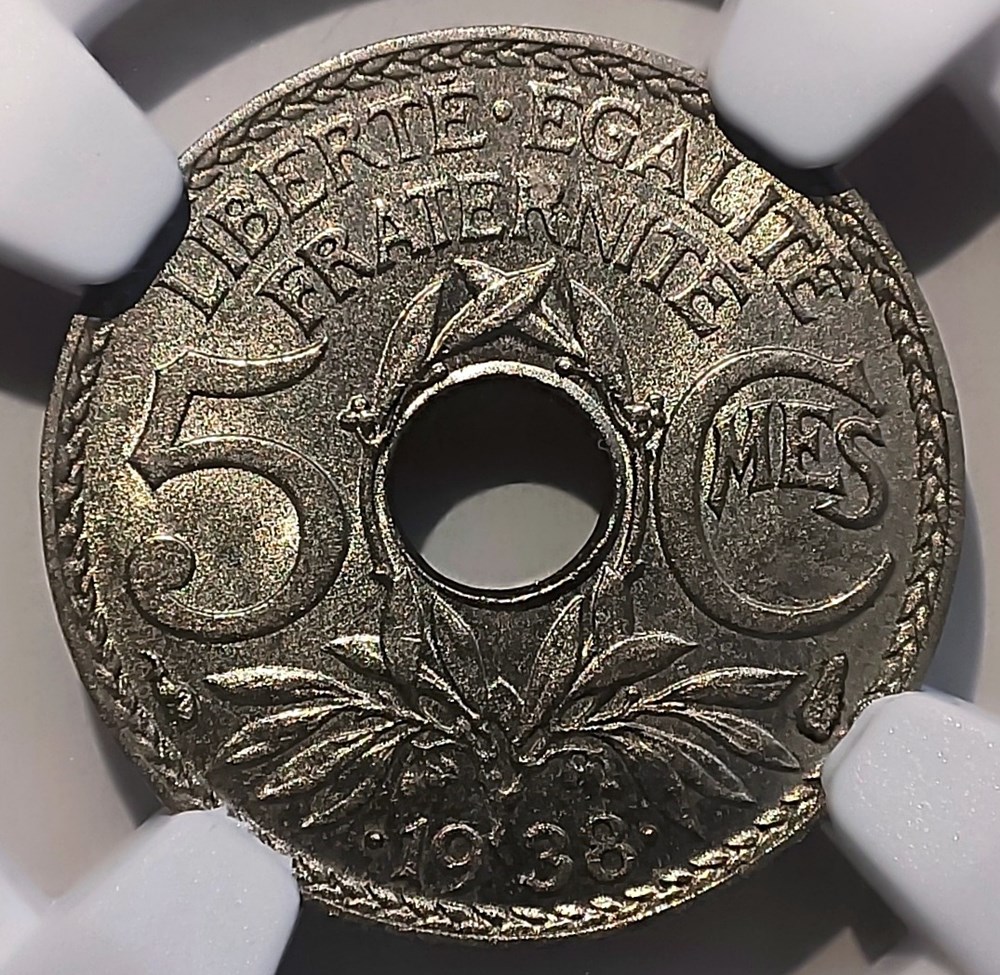 5 centimes • 1938 • étoile en MS63 monnaies monde france 5 centimes 1938 etoile en ms63