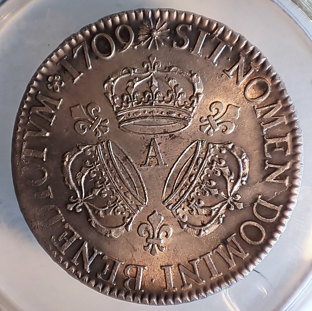 monnaies europe medievale france royales ecu 1709 a aux 3 couronnes ms63