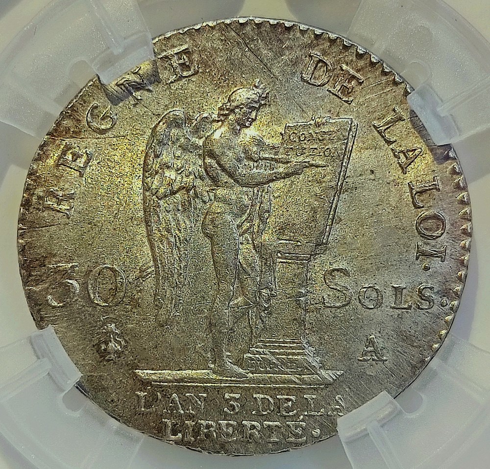 30 sols 1791 A léopard au génie MS64 monnaies europe medievale france royales 30 sols 1791 a leopard au genie ms64