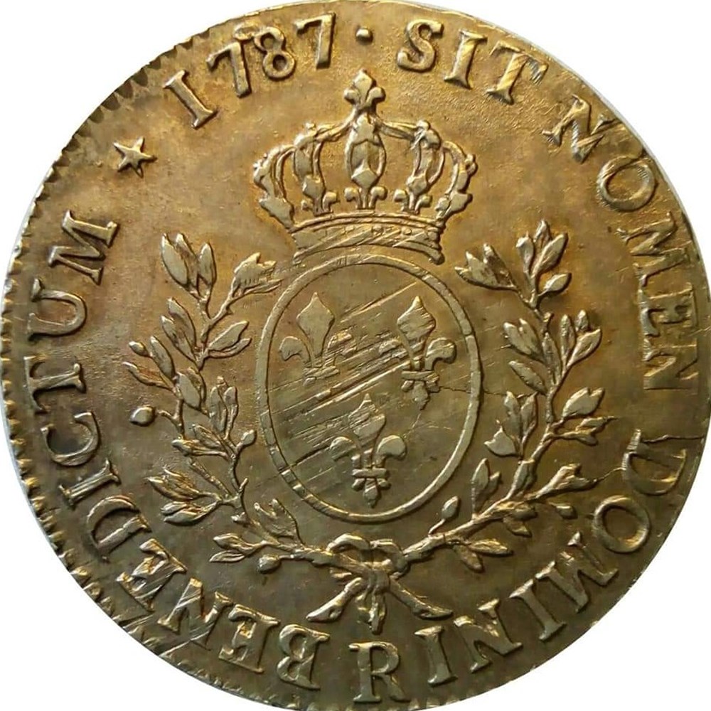 Écu 1787 R aux branches d'olivier monnaies europe medievale france royales ecu 1787 r aux branches olivier
