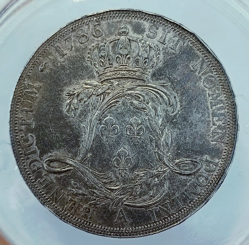 Écu de Calonne 1786 A frappe d'époque 6 viroles PF45 monnaies europe medievale france royales ecu de calonne 1786 a frappe epoque 6 viroles pf45