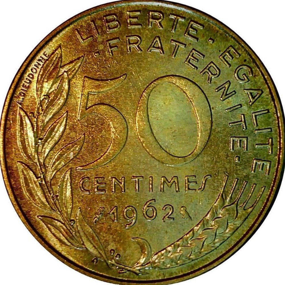 50 centimes 1962 à 4 plis monnaies monde france 50 centimes 1962 a 4 plis