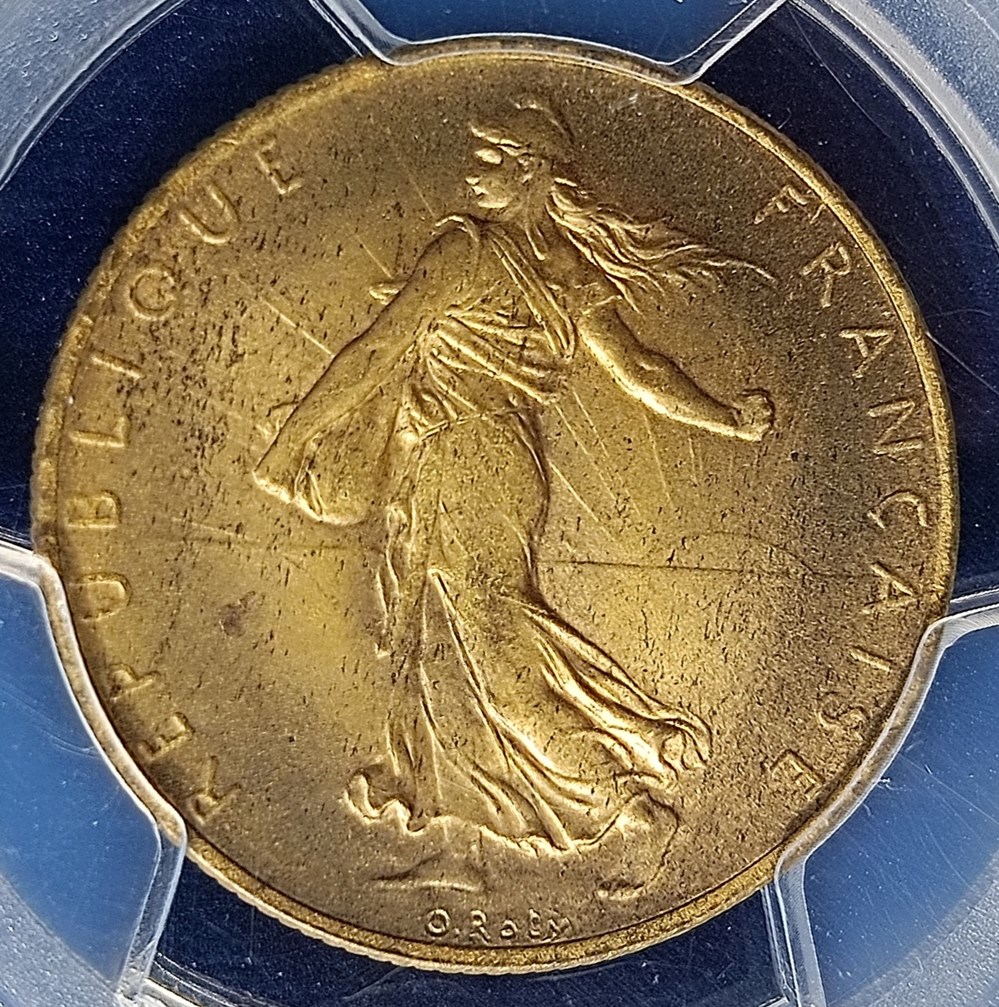 2 francs 1920 épreuve bronze aluminium MS63 monnaies monde france 2 francs 1920 epreuve bronze aluminium ms63
