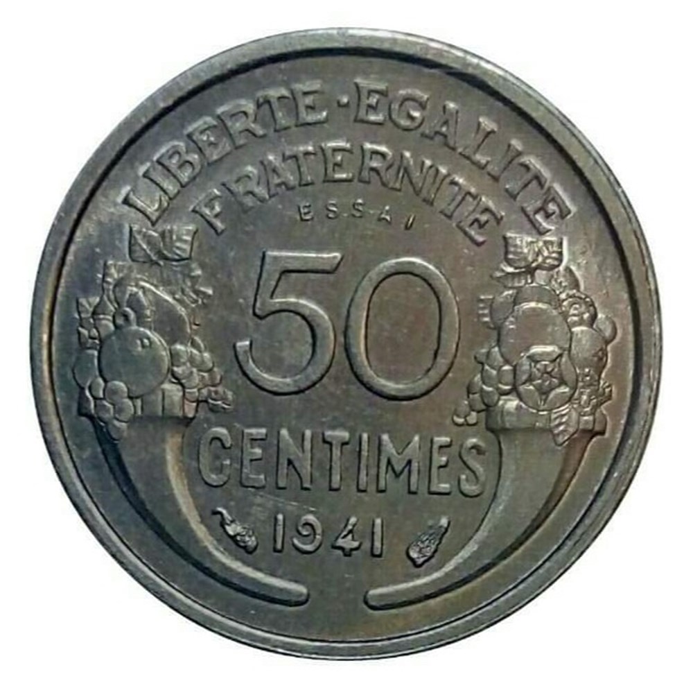 monnaies monde france 50 centimes 1941 essai legere