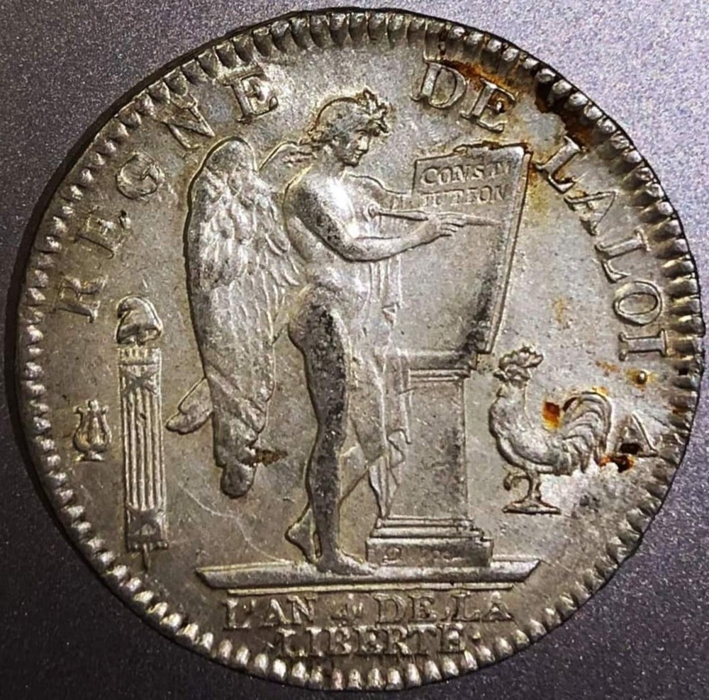 Écu 1792 A au génie monnaies europe medievale france royales ecu 1792 a au genie