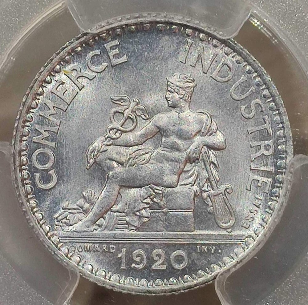 1 franc 1920 essai aluminium MS65 monnaies monde france 1 franc 1920 essai aluminium ms65