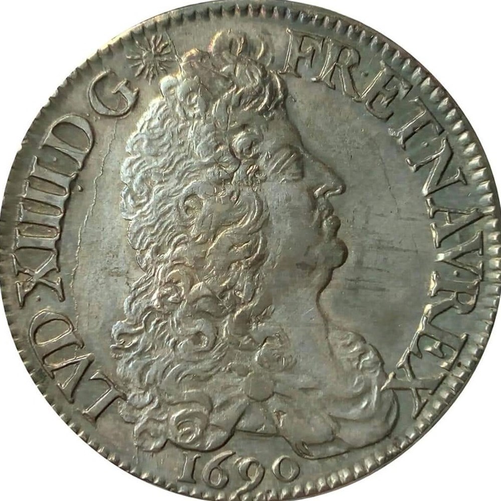 monnaies europe medievale france royales ecu 1690 a flan neuf aux 4 l premier type