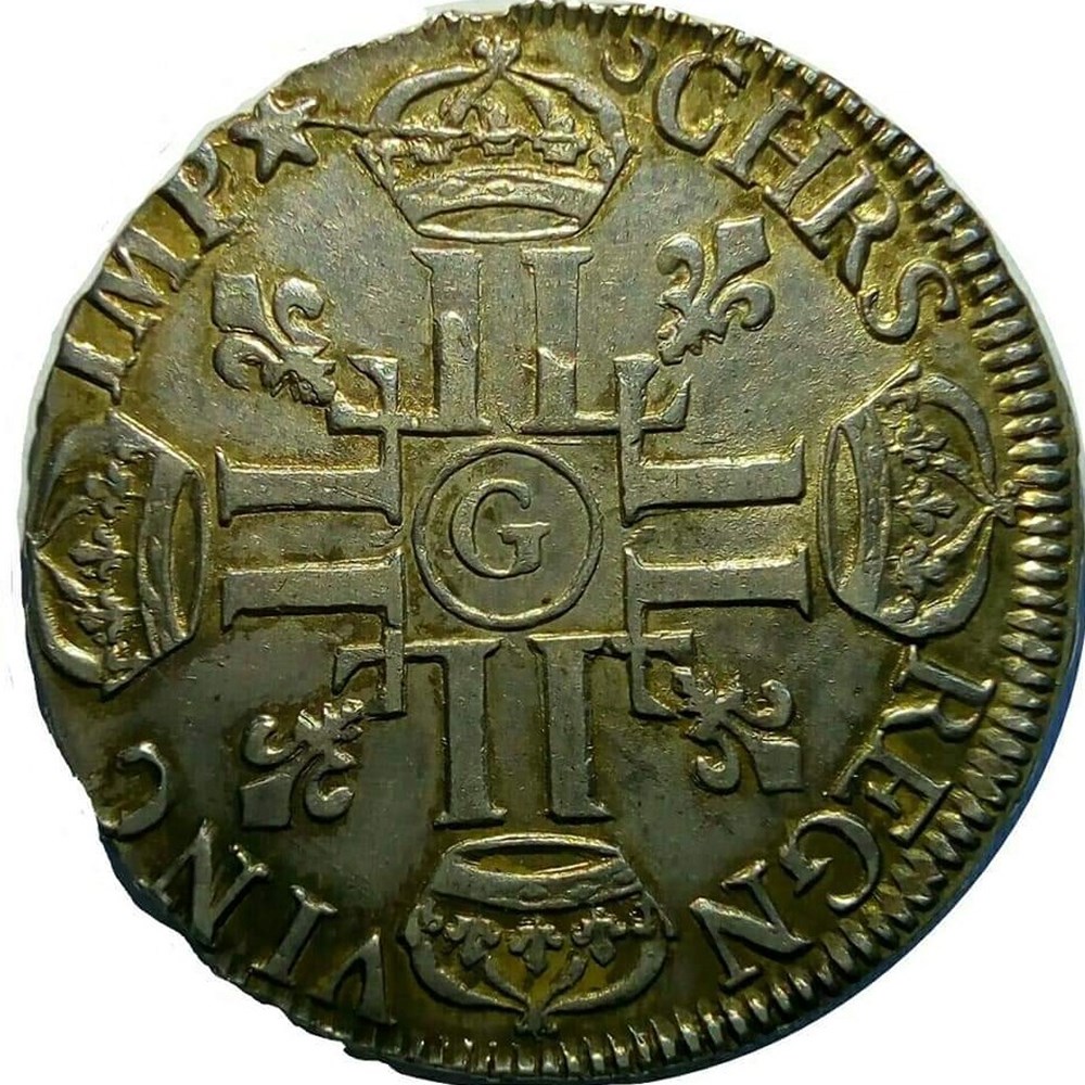 1/2 écu 1691 G aux 4 L premier type monnaies europe medievale france royales 1 2 ecu 1691 g aux 4 l premier type
