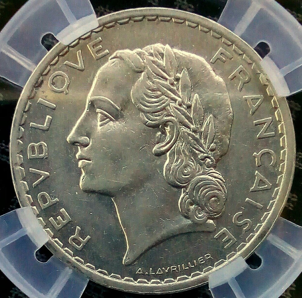 5 francs 1936 AU50 monnaies monde france 5 francs 1936 au50