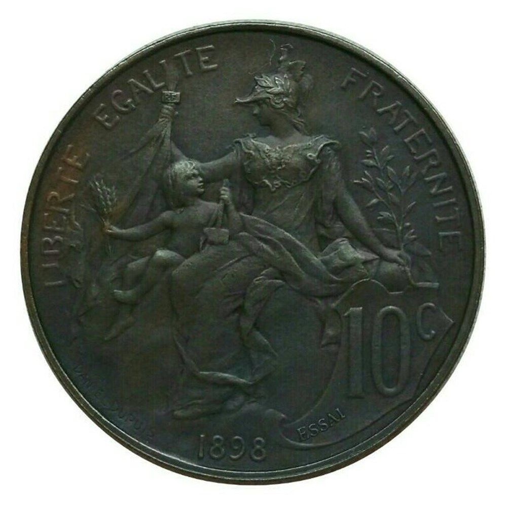 10 centimes 1898 flan mat essai monnaies monde france 10 centimes 1898 flan mat essai