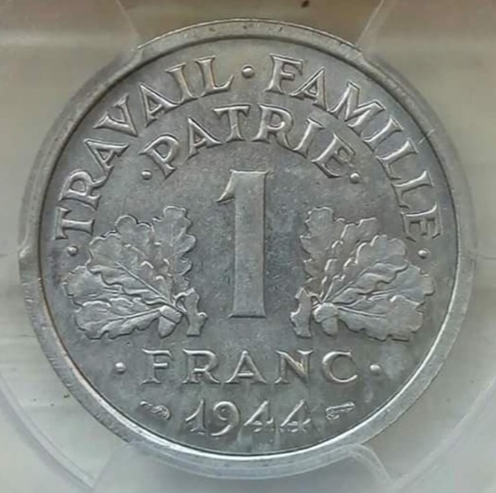 monnaies monde france 1 franc 1944 petit c au58